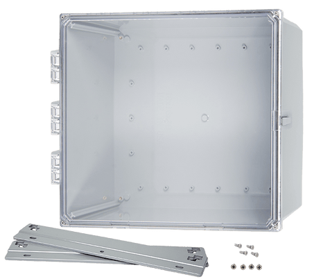 Integra Premium Series Polycarbonate Enclosure with Hinge Clear Screw Cover and Mounting Flange - Nema Supply