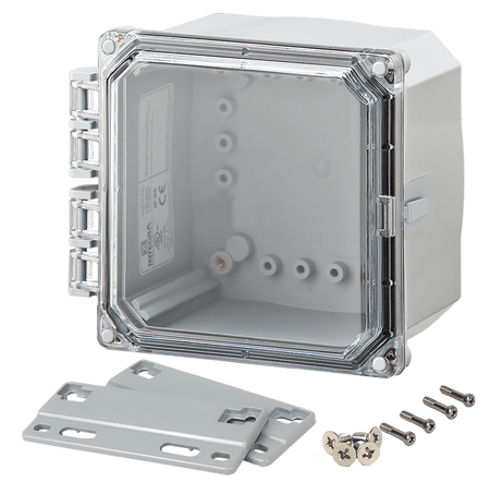 Integra Premium Series Polycarbonate Enclosure with Hinge Clear Screw Cover and Mounting Flange - Nema Supply