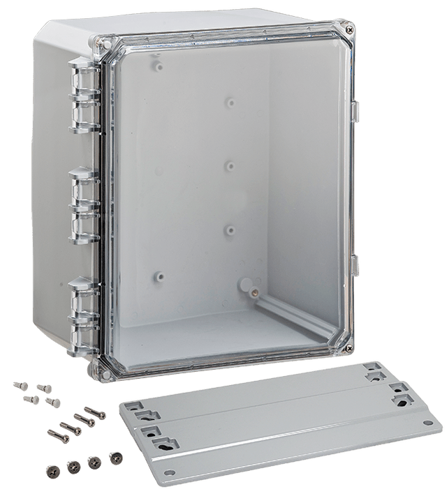 Integra Premium Series Polycarbonate Enclosure with Hinge Clear Screw Cover and Mounting Flange - Nema Supply
