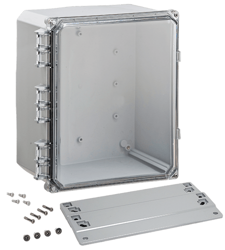 Integra Premium Series Polycarbonate Enclosure with Hinge Clear Screw Cover and Mounting Flange - Nema Supply