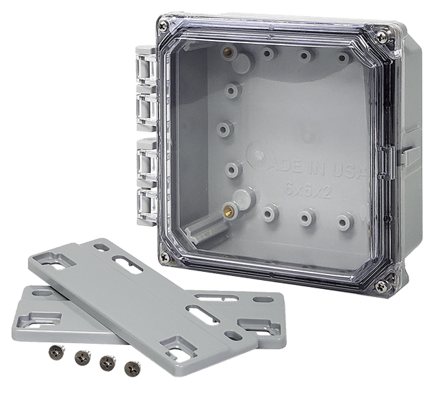 Integra Premium Series Polycarbonate Enclosure with Hinge Clear Screw Cover and Mounting Flange - Nema Supply