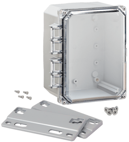 Integra Premium Series Polycarbonate Enclosure with Hinge Clear Screw Cover and Mounting Flange - Nema Supply