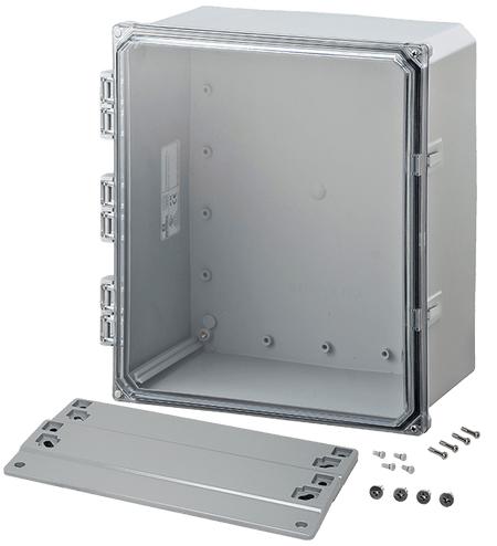 Integra Premium Series Polycarbonate Enclosure with Hinge Clear Screw Cover and Mounting Flange - Nema Supply