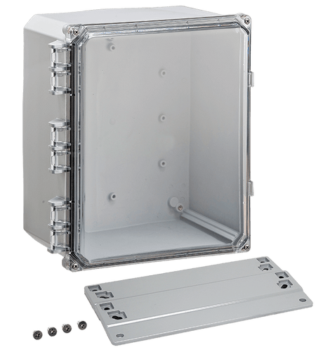 Integra Premium Series Polycarbonate Enclosure with Hinge Clear Screw Cover and Mounting Flange - Nema Supply