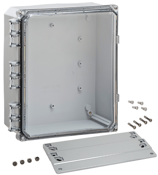 Integra Premium Series Polycarbonate Enclosure with Hinge Clear Screw Cover and Mounting Flange - Nema Supply