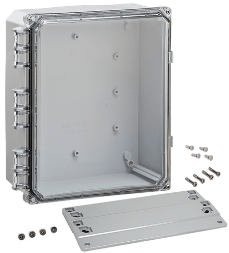Integra Premium Series Polycarbonate Enclosure with Hinge Clear Screw Cover and Mounting Flange - Nema Supply