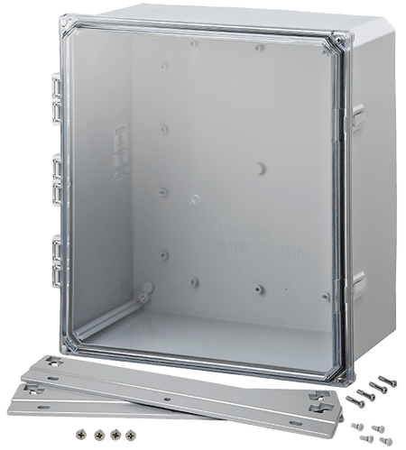 Integra Premium Series Polycarbonate Enclosure with Hinge Clear Screw Cover and Mounting Flange - Nema Supply