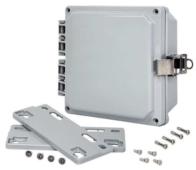 Integra Premium Series Polycarbonate Enclosure with Hinge Opaque Locking Latch Cover and Mounting Flange - Nema Supply