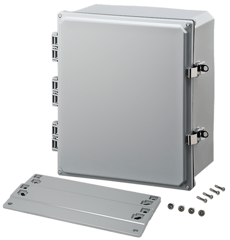 Integra Premium Series Polycarbonate Enclosure with Hinge Opaque Locking Latch Cover and Mounting Flange - Nema Supply