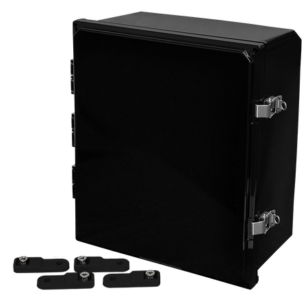 Integra Premium Series Polycarbonate Enclosure with Hinge Opaque Locking Latch Cover (BLACK) - Nema Supply