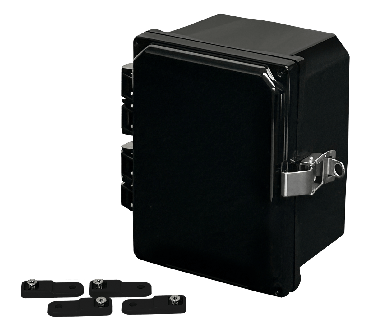 Integra Premium Series Polycarbonate Enclosure with Hinge Opaque Locking Latch Cover (BLACK) - Nema Supply