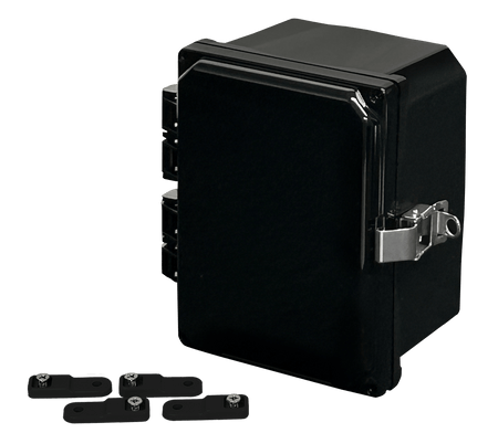 Integra Premium Series Polycarbonate Enclosure with Hinge Opaque Locking Latch Cover (BLACK) - Nema Supply