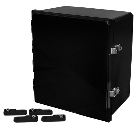Integra Premium Series Polycarbonate Enclosure with Hinge Opaque Locking Latch Cover (BLACK) - Nema Supply