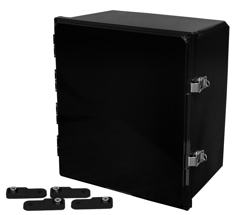 Integra Premium Series Polycarbonate Enclosure with Hinge Opaque Locking Latch Cover (BLACK) - Nema Supply