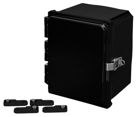 Integra Premium Series Polycarbonate Enclosure with Hinge Opaque Locking Latch Cover (BLACK) - Nema Supply