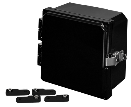 Integra Premium Series Polycarbonate Enclosure with Hinge Opaque Locking Latch Cover (BLACK) - Nema Supply