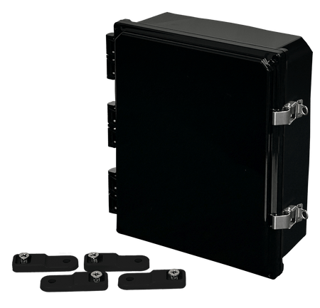 Integra Premium Series Polycarbonate Enclosure with Hinge Opaque Locking Latch Cover (BLACK) - Nema Supply