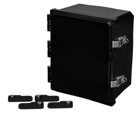 Integra Premium Series Polycarbonate Enclosure with Hinge Opaque Locking Latch Cover (BLACK) - Nema Supply