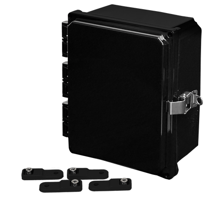 Integra Premium Series Polycarbonate Enclosure with Hinge Opaque Locking Latch Cover (BLACK) - Nema Supply