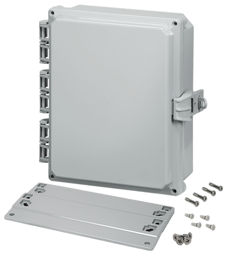 Integra Premium Series Polycarbonate Enclosure with Hinge Opaque Non - Metallic Locking Latch Cover and Mounting Flange - Nema Supply