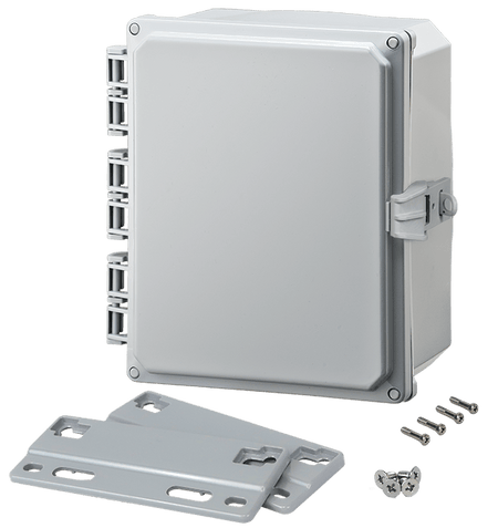 Integra Premium Series Polycarbonate Enclosure with Hinge Opaque Non - Metallic Locking Latch Cover and Mounting Flange - Nema Supply