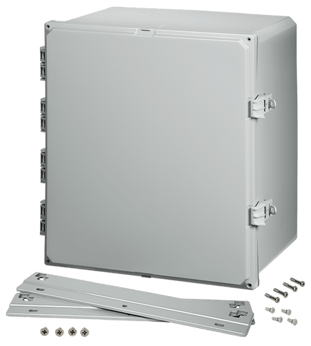 Integra Premium Series Polycarbonate Enclosure with Hinge Opaque Non - Metallic Locking Latch Cover and Mounting Flange - Nema Supply