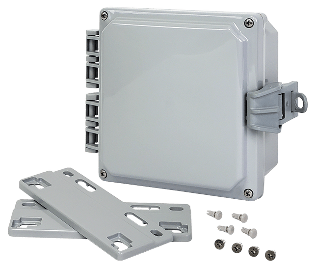 Integra Premium Series Polycarbonate Enclosure with Hinge Opaque Non - Metallic Locking Latch Cover and Mounting Flange - Nema Supply