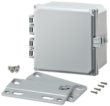 Integra Premium Series Polycarbonate Enclosure with Hinge Opaque Non - Metallic Locking Latch Cover and Mounting Flange - Nema Supply