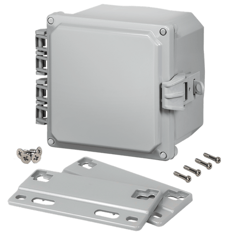 Integra Premium Series Polycarbonate Enclosure with Hinge Opaque Non - Metallic Locking Latch Cover and Mounting Flange - Nema Supply