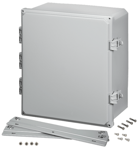 Integra Premium Series Polycarbonate Enclosure with Hinge Opaque Non - Metallic Locking Latch Cover and Mounting Flange - Nema Supply