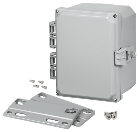 Integra Premium Series Polycarbonate Enclosure with Hinge Opaque Non - Metallic Locking Latch Cover and Mounting Flange - Nema Supply