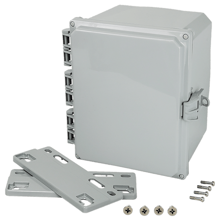 Integra Premium Series Polycarbonate Enclosure with Hinge Opaque Non - Metallic Locking Latch Cover and Mounting Flange - Nema Supply
