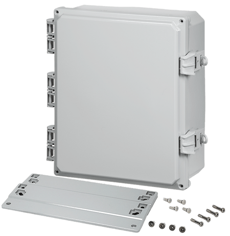 Integra Premium Series Polycarbonate Enclosure with Hinge Opaque Non - Metallic Locking Latch Cover and Mounting Flange - Nema Supply