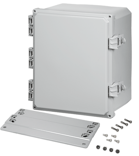 Integra Premium Series Polycarbonate Enclosure with Hinge Opaque Non - Metallic Locking Latch Cover and Mounting Flange - Nema Supply