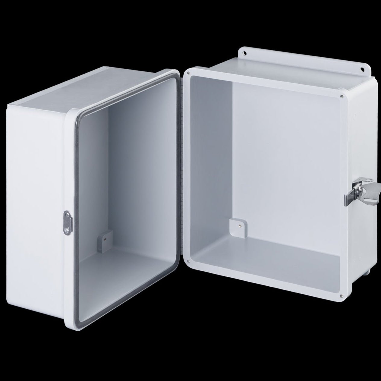 Stahlin® Gray Fiberglass Fatboy Series Enclosure With Opaque Cover, 12H in x 10W in x 10D in, Wall Mount, 304 Stainless Steel Latch - Nema Supply