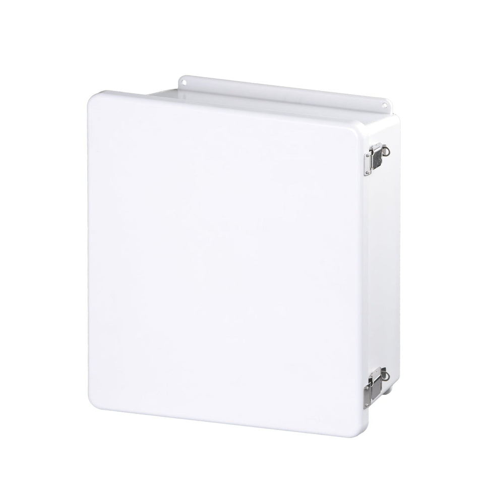 Stahlin® White Fiberglass J Series Enclosure With Opaque Cover, 14H in x 12W in x 6D in, Wall Mount, 304 Stainless Steel Latch - Nema Supply