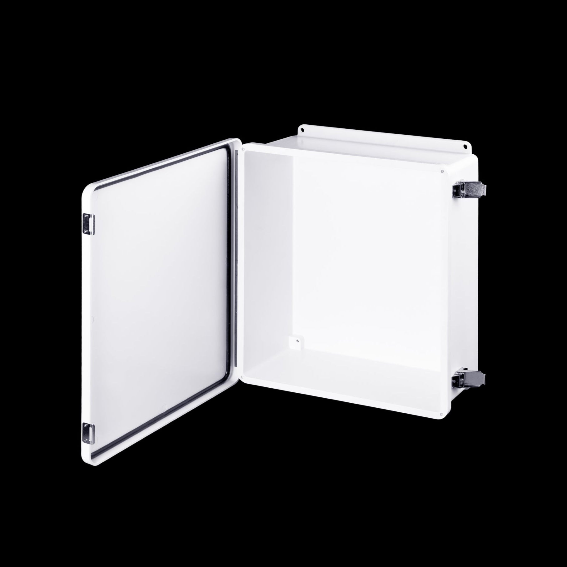 Stahlin® White Fiberglass J Series Enclosure With Opaque Cover, 14H in x 12W in x 6D in, Wall Mount, 304 Stainless Steel Latch - Nema Supply