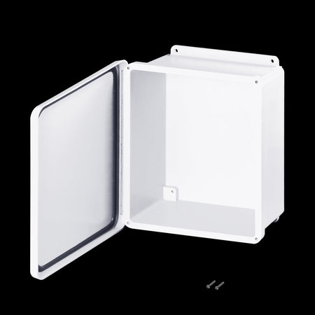 Stahlin® White Fiberglass J Series Enclosure With Opaque Cover, 14H in x 12W in x 6D in, Wall Mount - Nema Supply