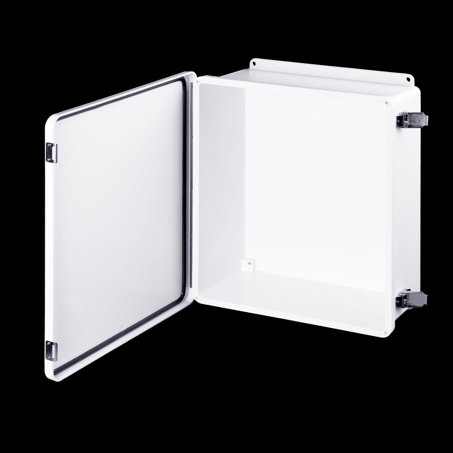 Stahlin® White Fiberglass J Series Enclosure With Opaque Cover, 16H in x 14W in x 6D in, Wall Mount, 304 Stainless Steel Latch - Nema Supply