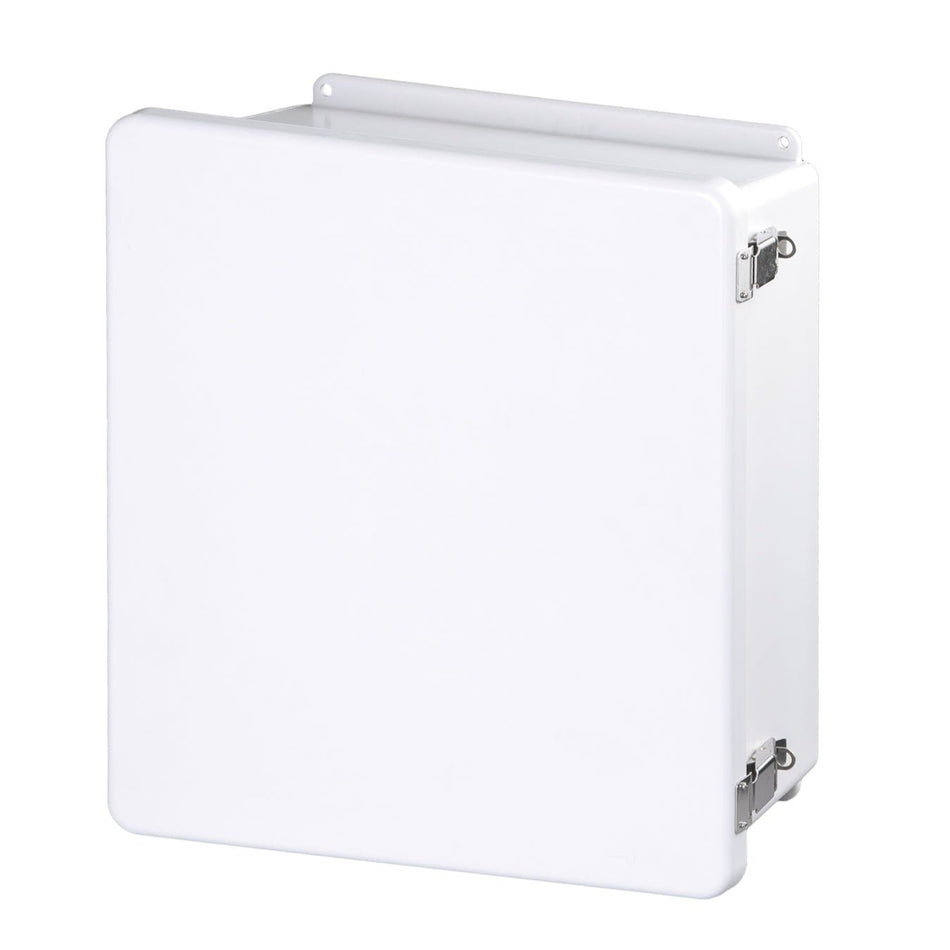 Stahlin® White Fiberglass J Series Enclosure With Opaque Cover, 16H in x 14W in x 6D in, Wall Mount, 304 Stainless Steel Latch - Nema Supply