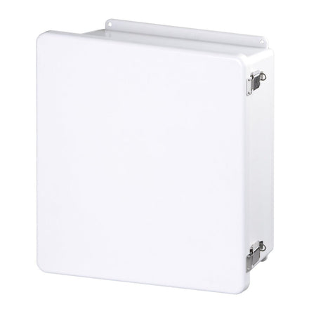Stahlin® White Fiberglass J Series Enclosure With Opaque Cover, 18H in x 16W in x 8D in, Wall Mount, 304 Stainless Steel Latch - Nema Supply