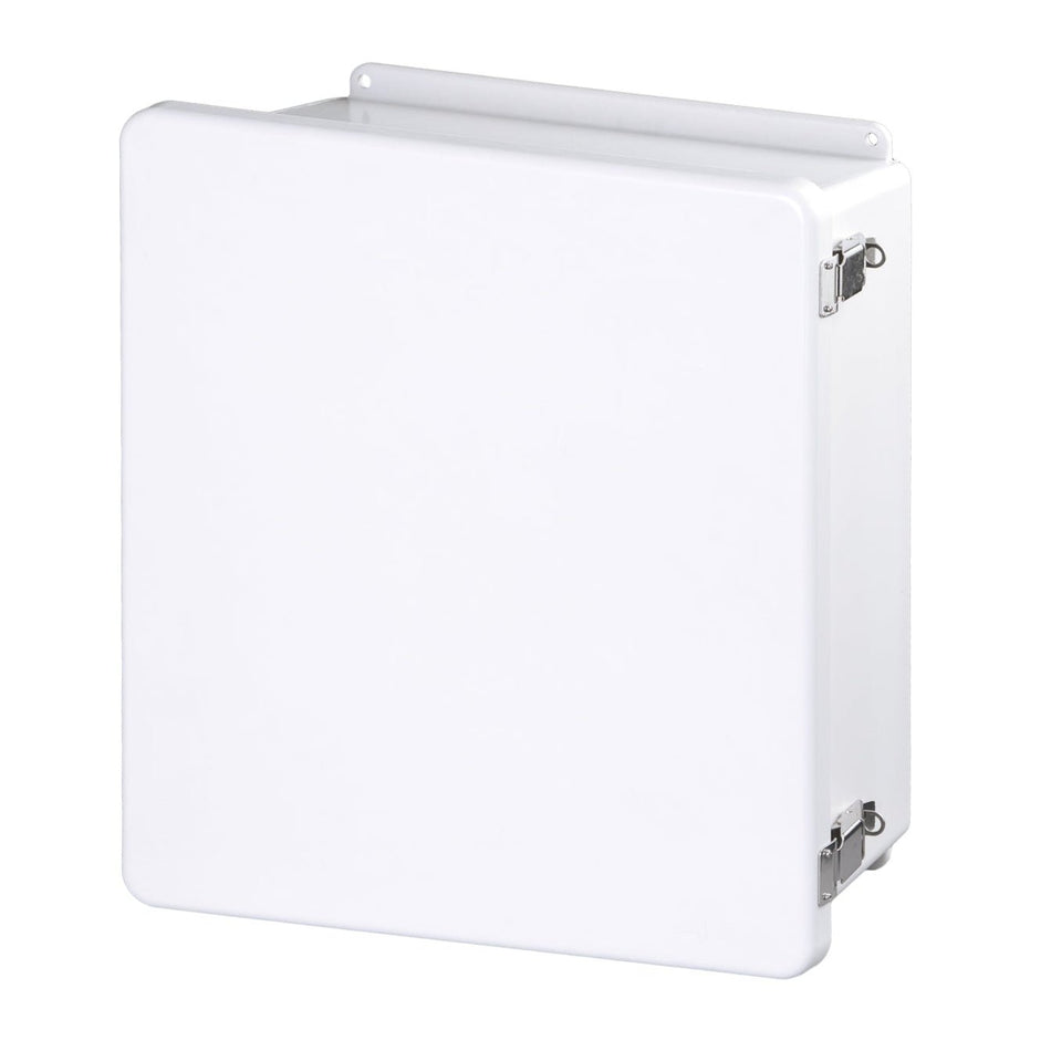 Stahlin® White Fiberglass J Series Enclosure With Opaque Cover, 18H in x 16W in x 8D in, Wall Mount, 304 Stainless Steel Latch - Nema Supply