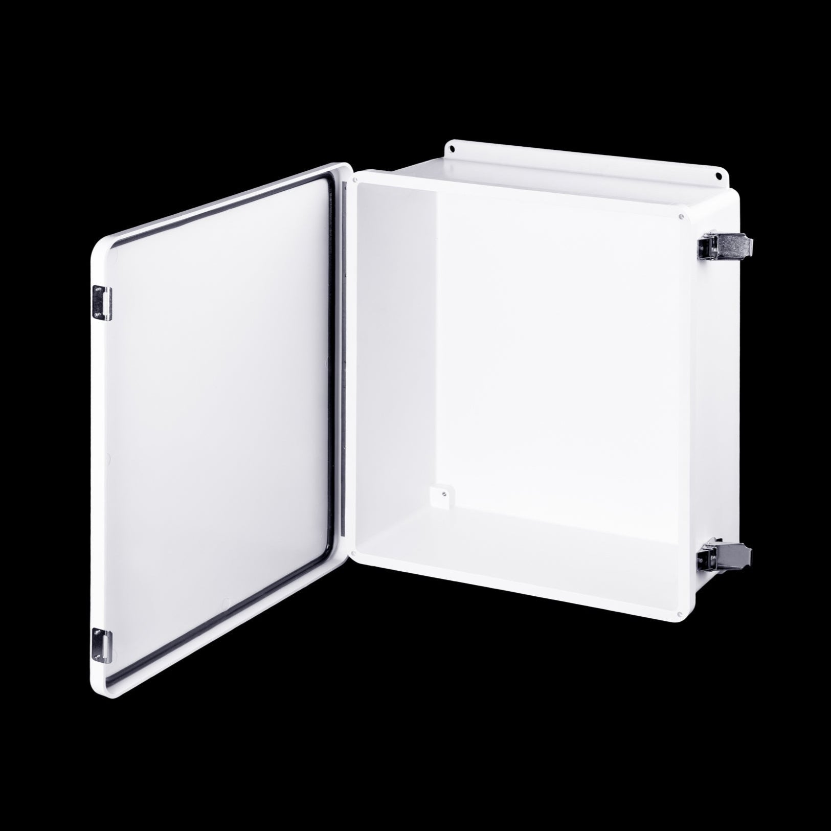Stahlin® White Fiberglass J Series Enclosure With Opaque Cover, 18H in x 16W in x 8D in, Wall Mount, 304 Stainless Steel Latch - Nema Supply