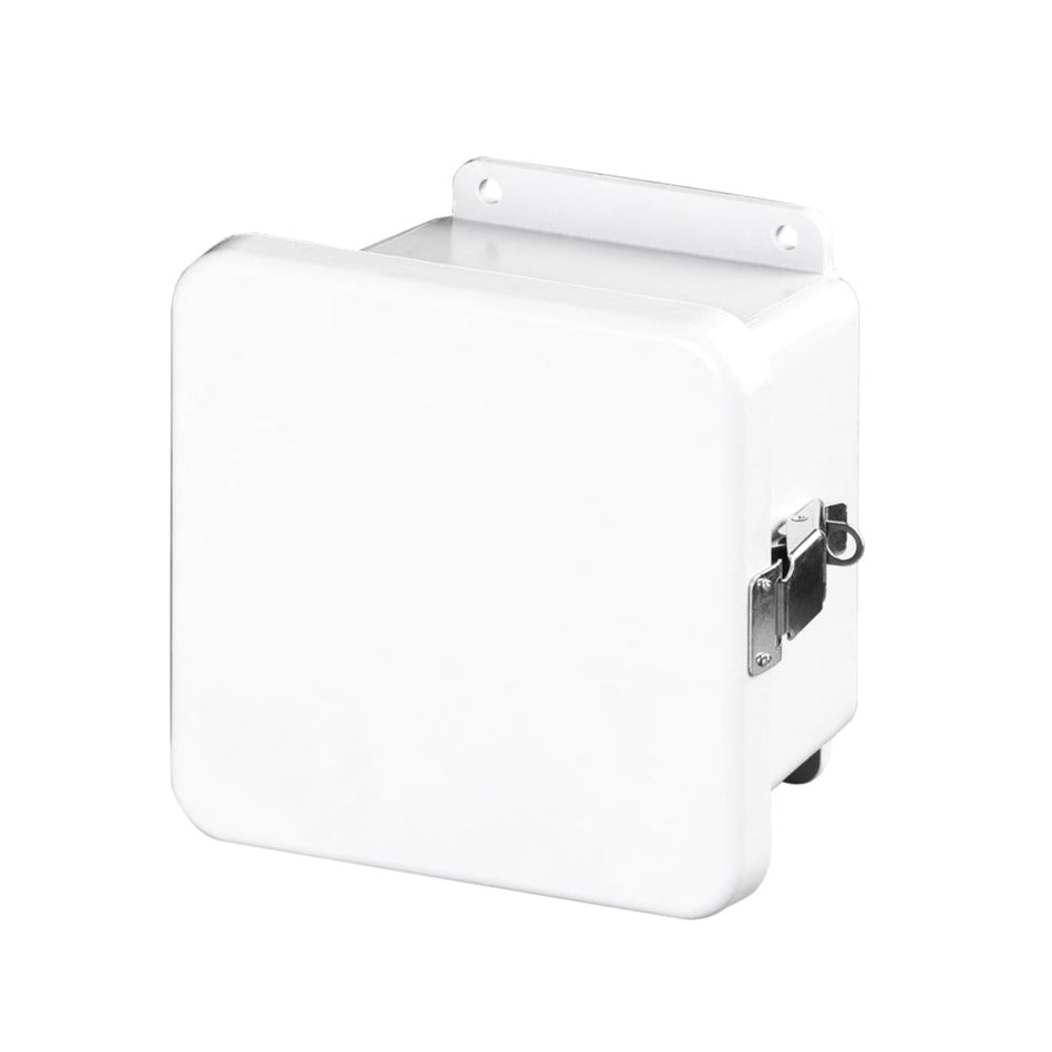 Stahlin® White Fiberglass J Series Enclosure With Opaque Cover, 6H in x 6W in x 4D in, Wall Mount, 304 Stainless Steel Latch - Nema Supply