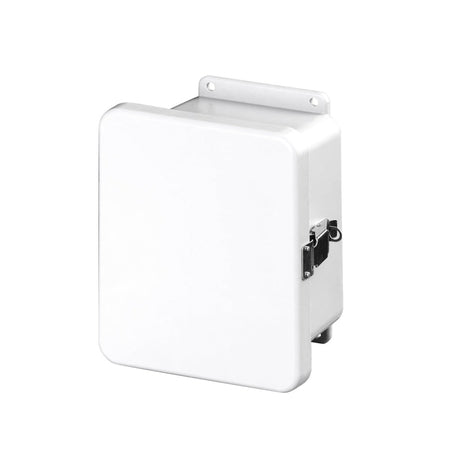 Stahlin® White Fiberglass J Series Enclosure With Opaque Cover, 8H in x 6W in x 4D in, Wall Mount, 304 Stainless Steel Latch - Nema Supply