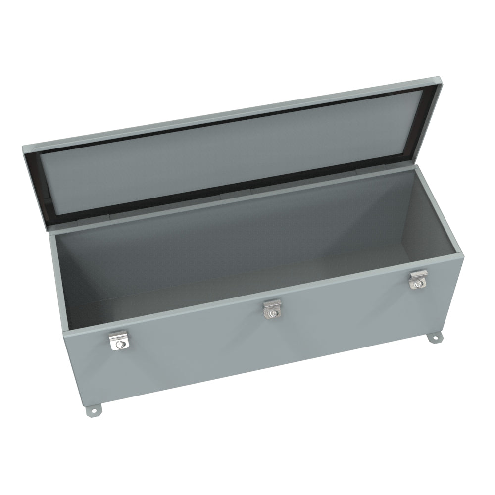 Hammond 1486 industrial wiring trough with hinged cover open, representative series image