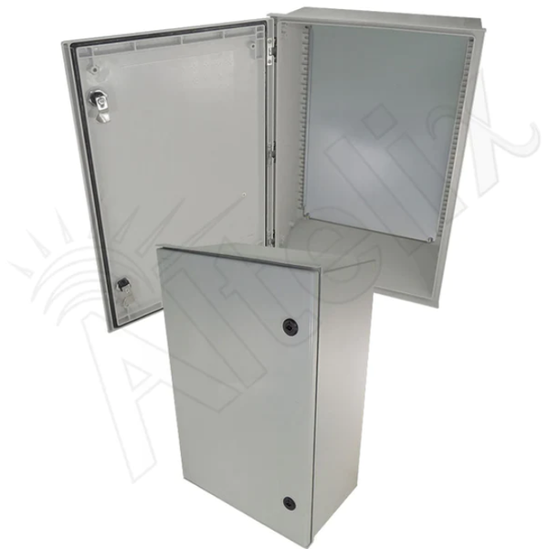 17x14x6 Vented Polycarbonate + ABS Weatherproof NEMA Enclosure with Cooling Fan, 120 VAC GFCI Outlets & Power Cord