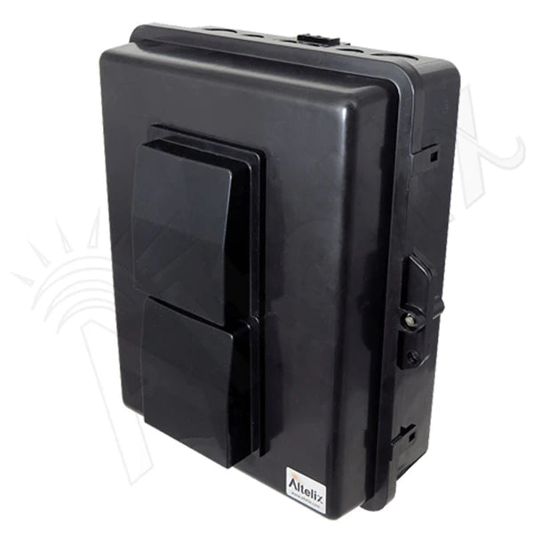 Altelix Stealth Black 14x11x5 PC + ABS Vented Weatherproof Utility Box NEMA Enclosure with Pole Mount Kit
