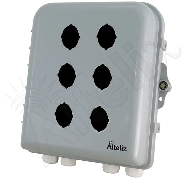 Altelix 10x9x4 IP66 NEMA 4X PC+ABS Weatherproof 6 Pushbutton Enclosure with 30mm holes (VERTICAL)