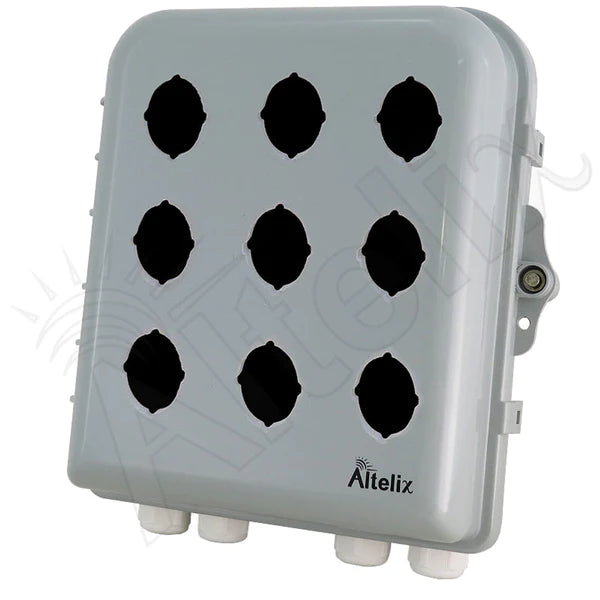 Altelix 10x9x4 IP66 NEMA 4X PC+ABS Weatherproof 3 Pushbutton Enclosure with 30mm holes